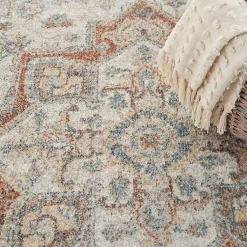 Kirklands Home Area Rugs|Pastel Medallion Washable Area Rug, 5x7 Gray