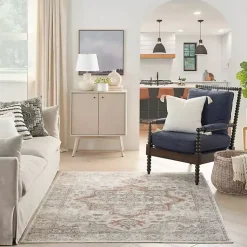 Kirklands Home Area Rugs|Pastel Medallion Washable Area Rug, 5x7 Gray