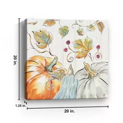 Discount Pastel Pumpkins Harvest Canvas Wall Plaque Fall