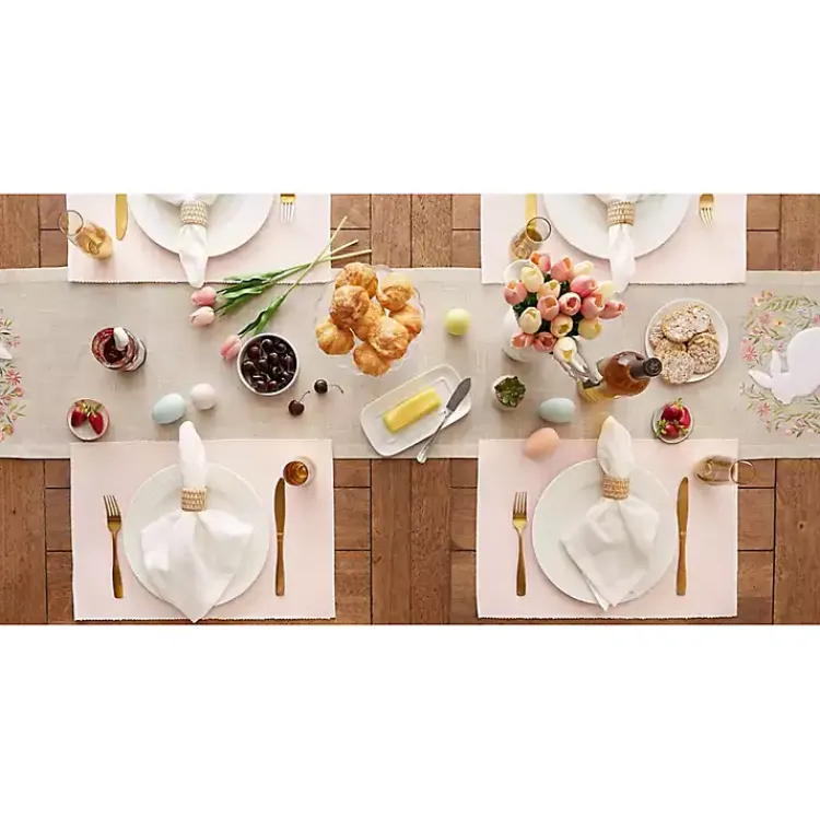 Kirklands Home Table Linens|Pastel Rose Dobby Placemats, Set of 6 Pink