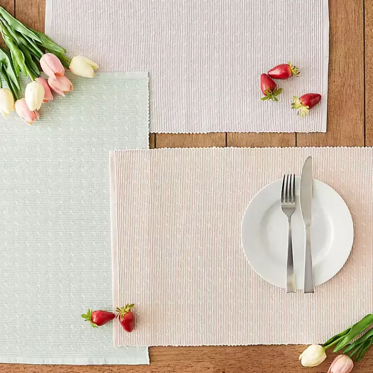 Kirklands Home Table Linens|Pastel Rose Dobby Placemats, Set of 6 Pink
