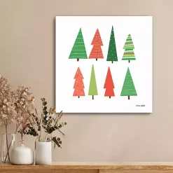 Online Patterned Christmas Trees Canvas Art Print Christmas Art & Wall Decor