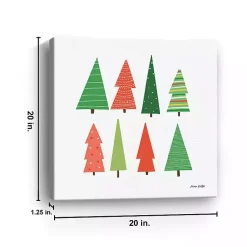 Online Patterned Christmas Trees Canvas Art Print Christmas Art & Wall Decor
