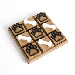 New Paw Print & Dog Bone Wooden Tic-Tac-Toe Set Decorative Accents