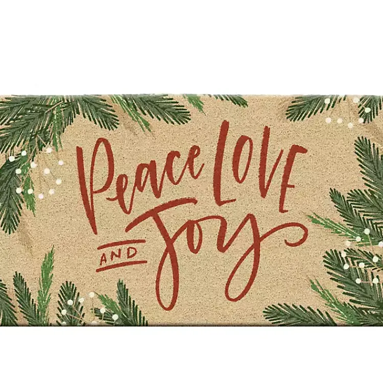 Online Peace Love and Joy Christmas Coir Doormat Outdoor Christmas Decorations
