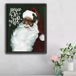 Best Peace on Earth Santa Framed Canvas Art Print Christmas Art & Wall Decor