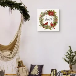 Clearance Peace Wreath Canvas Art Print Christmas Art & Wall Decor
