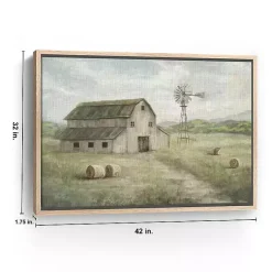 Kirklands Home Canvas Art|Peaceful Farm Oak Framed Canvas Art Print