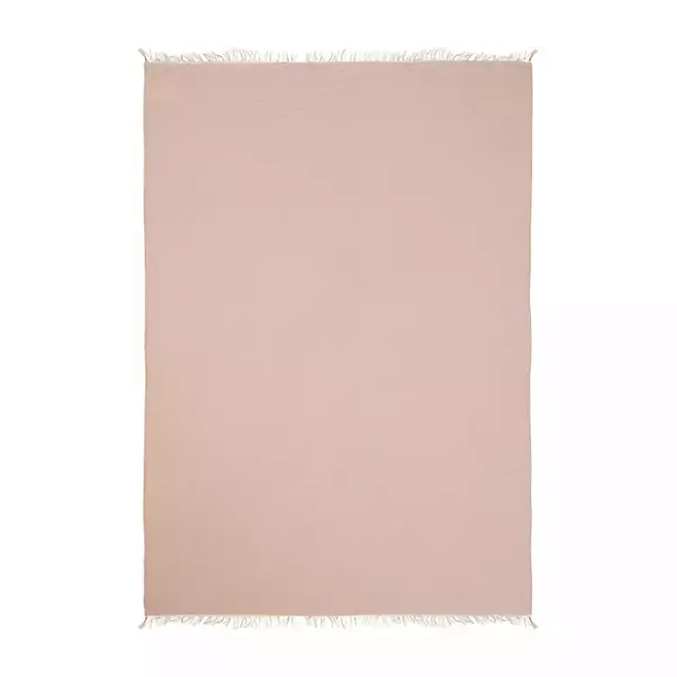 Discount Peach Crinkled Cotton Fringe Throw Blankets & Throws