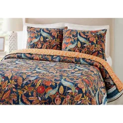 Kirklands Home Quilts|Peacock Garden King 3-pc. Quilt Set Orange