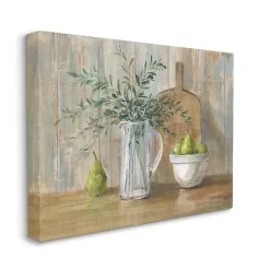Kirklands Home Canvas Art|Pears and Greenery Still Life Canvas Art Print