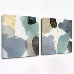 Kirklands Home Canvas Art|Pebbled Harmony Giclee Canvas Art Print, Set of 2 Multi