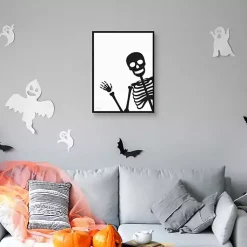 Hot Peek A Boo Skeleton Framed Canvas Art Print Halloween