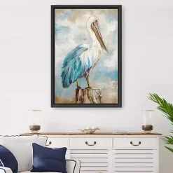 Kirklands Home Canvas Art|Pelican Perch Framed Canvas Art Print, 24x36 in.