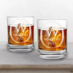 Kirklands Home Glassware & Drinkware|Personalized Art Deco Whiskey Glasses, Set of 2