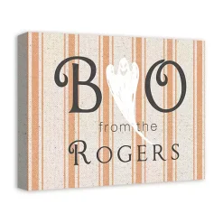 Online Personalized Boo Ghostly Stripes Wall Plaque Halloween