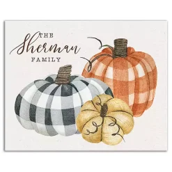 Outlet Personalized Buffalo Check Pumpkins Canvas Print Fall
