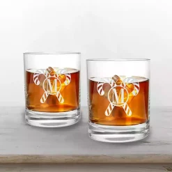 Hot Personalized Candy Cane Whiskey Glasses, Set of 2 Christmas Dining & Entertaining
