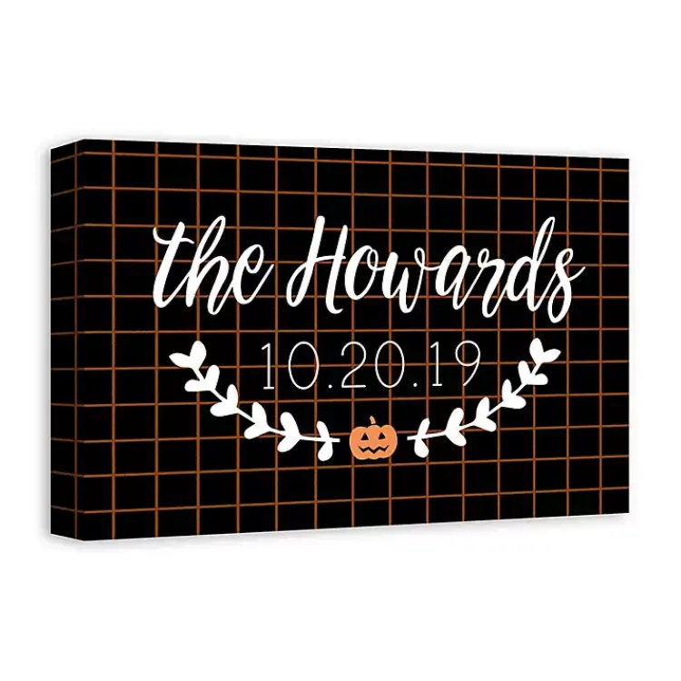 Discount Personalized Checkered Halloween Wall Plaque Halloween