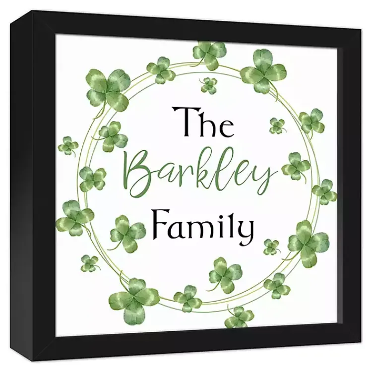 Discount Personalized Clover Wreath Framed Art Print St Patricks Day Decorations