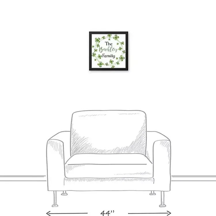 Discount Personalized Clover Wreath Framed Art Print St Patricks Day Decorations
