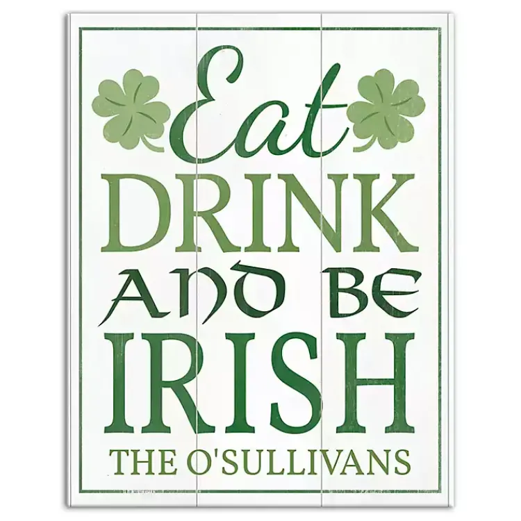 Hot Personalized Eat Drink and Be Irish Canvas Print St Patricks Day Decorations