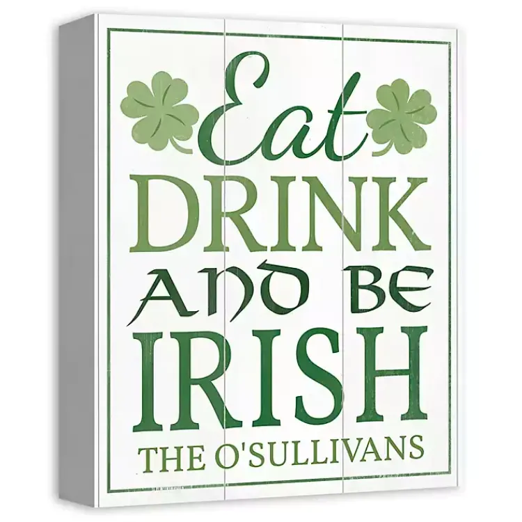 Hot Personalized Eat Drink and Be Irish Canvas Print St Patricks Day Decorations