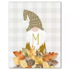 Online Personalized Fall Gnome Monogram Canvas Art Print Fall