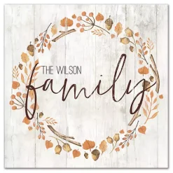 Best Personalized Family Harvest Wreath Canvas Print Fall