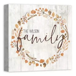 Best Personalized Family Harvest Wreath Canvas Print Fall