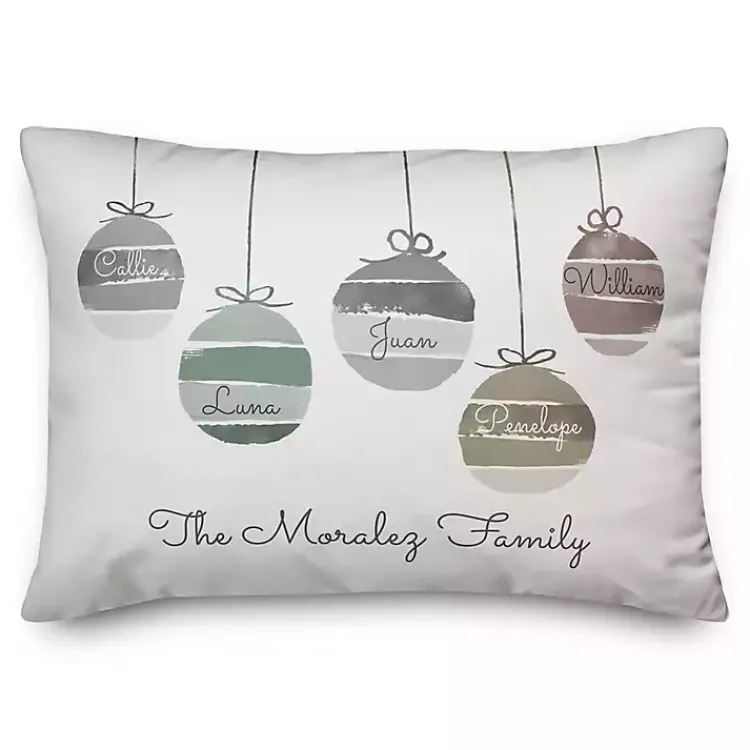 Personalized Family Ornaments Throw Pillow Christmas Pillows