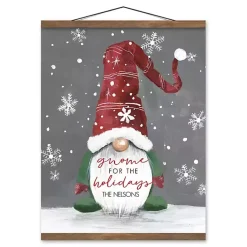 Discount Personalized Gnome Teak Hanging Wall Plaque Christmas Art & Wall Decor