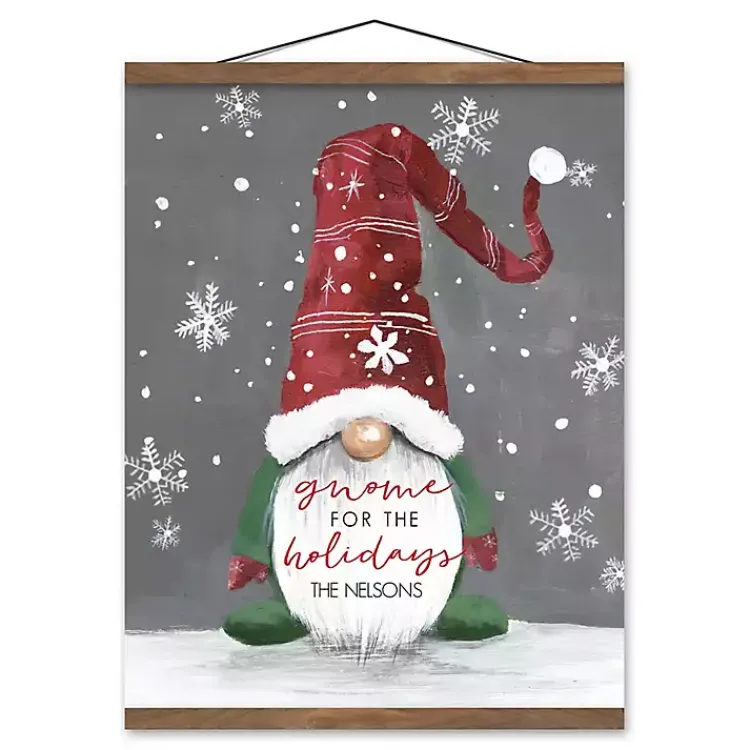 Discount Personalized Gnome Teak Hanging Wall Plaque Christmas Art & Wall Decor