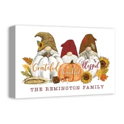 Clearance Personalized Grateful Gnomes Canvas Art Print Fall