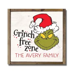 Clearance Personalized Grinch Free Zone Wall Plaque Christmas Art & Wall Decor