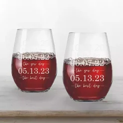 Kirklands Home Glassware & Drinkware|Personalized Important Dates Glasses, Set of 2