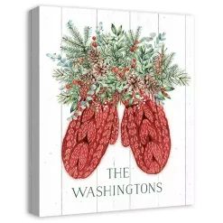 Outlet Personalized Joyful Mittens Canvas Art Print Christmas Art & Wall Decor