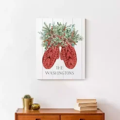 Outlet Personalized Joyful Mittens Canvas Art Print Christmas Art & Wall Decor