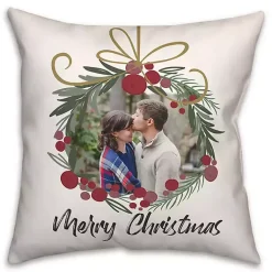 Best Personalized Merry Christmas Wreath Pillow Christmas Pillows