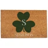 Clearance Personalized Monogram Clover Coir Doormat St Patricks Day Decorations