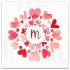 New Personalized Monogram Hearts Canvas Wall Plaque Valentines Day Decorations