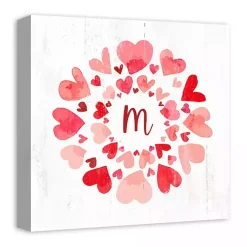 New Personalized Monogram Hearts Canvas Wall Plaque Valentines Day Decorations