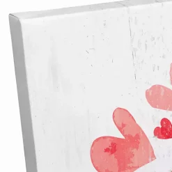 New Personalized Monogram Hearts Canvas Wall Plaque Valentines Day Decorations