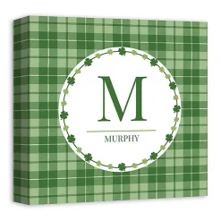Personalized Monogram Shamrock Canvas Art Print St Patricks Day Decorations