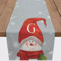 Discount Personalized Monogram Snowman Table Runner, 72 in. Christmas Dining & Entertaining