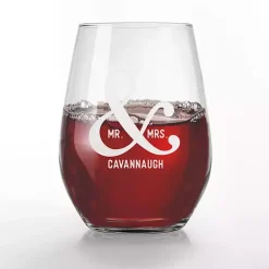 Kirklands Home Glassware & Drinkware|Personalized Mr. & Mrs. Wine Glasses, Set of 2