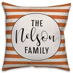 Outlet Personalized Orange Stripe Outdoor Throw Pillow Halloween