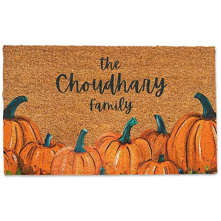 New Personalized Painted Pumpkins Doormat Fall