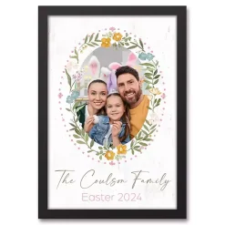 Hot Personalized Photo Floral Wreath Canvas Print Easter Decorations