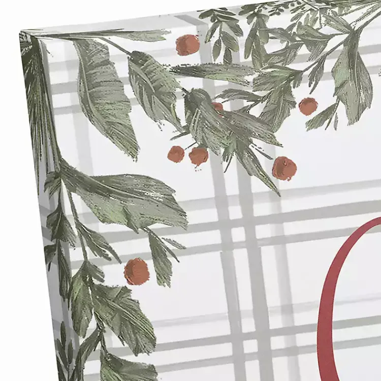 Discount Personalized Plaid Botanical Canvas Art Print Christmas Art & Wall Decor